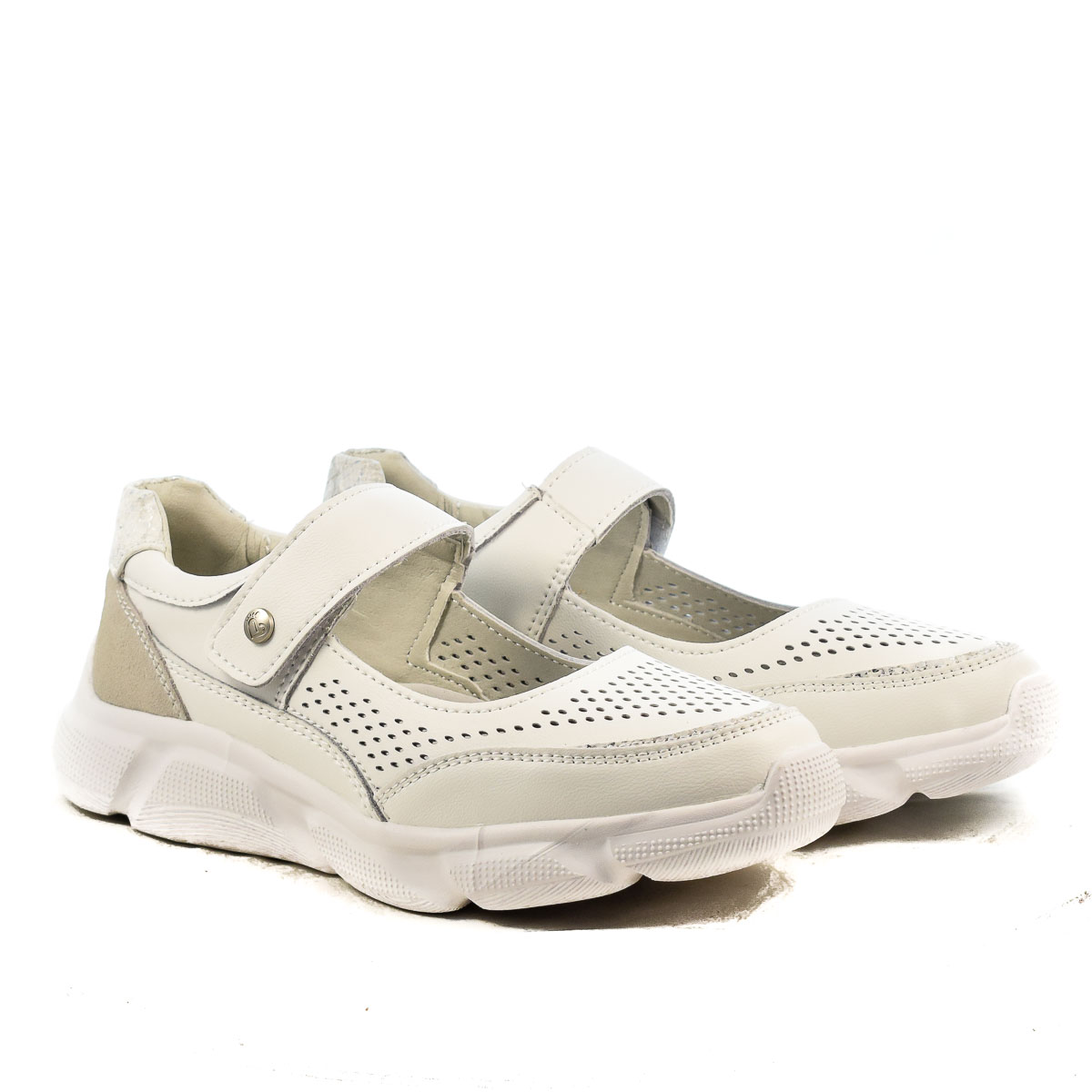 Γυναικεία Δερμάτινα Sneakers Ανατομικά ALT21054 Άσπρο
