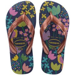 Σαγιονάρες παιδικές | Havaianas | Kids Flores | 4000052-7182 | Dark Blue/Gold