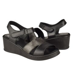 Γυναικεία Σανδάλια Πλατφόρμες  | Δερμάτινα | Υφαντίδης | 110003 | Μαύρο | yfantidis.gr