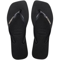 Havaianas | Slim Square Logo Metallic | 4148257-2976 | Black/Silver | yfantidis.gr