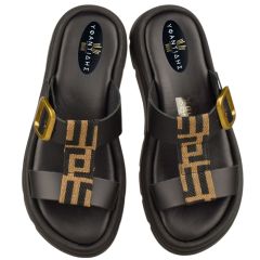 Παντόφλες γυναικείες | Δερμάτινες | Υφαντίδης | 226101 | Μαύρο-38